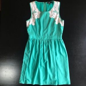 C. Luce Fit & Flare Dress with Lace Appliqué